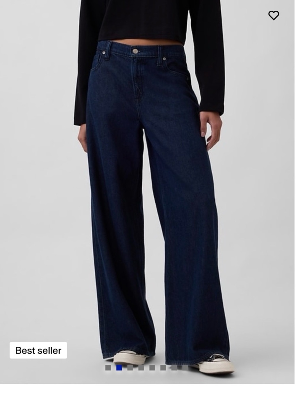 GAP Wide-Leg Jeans in Dark Blue Denim